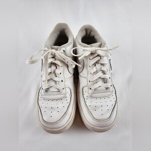Nike Air Force 1 White Tennis Shoe Lace Up Sneaker DH2920-111 Youth Size 4.5